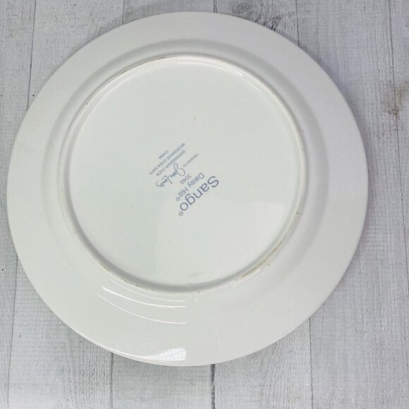 Sango Joan Luntz DAISY HILL 3045 Green Border Round China Dinner Plates Set of 4 - Picture 5 of 12